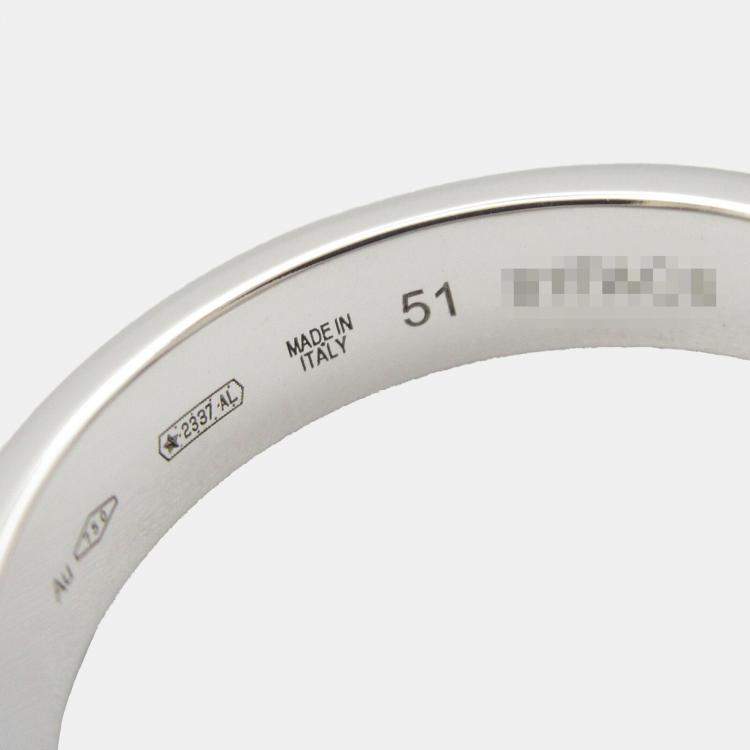 Pre Owned Bvlgari B.Zero1 18K White Gold Band Ring EU 51