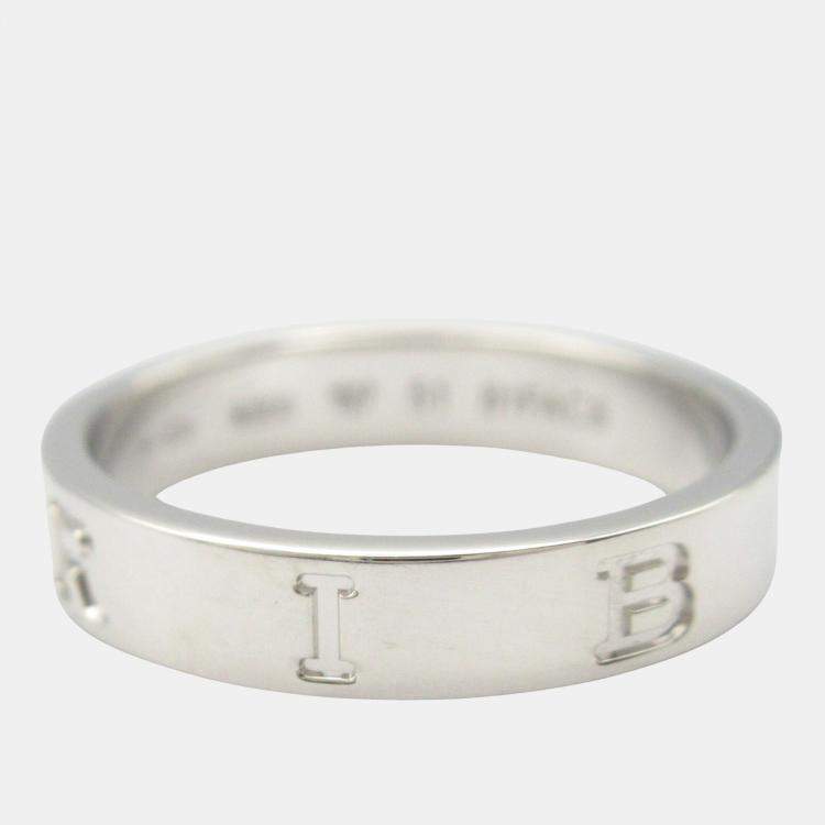 Pre Owned Bvlgari B.Zero1 18K White Gold Band Ring EU 51
