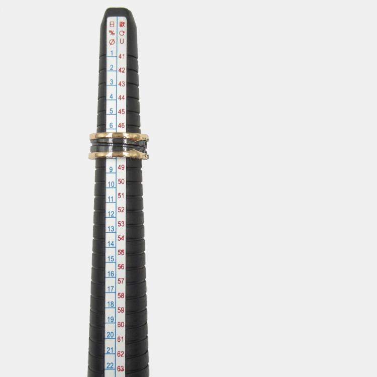 Pre Owned Bvlgari B.Zero1 18K Rose Gold and Ceramic Band Ring EU 48