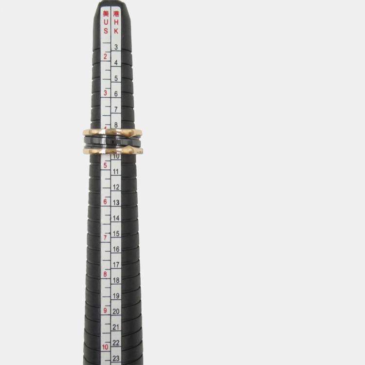 Pre Owned Bvlgari B.Zero1 18K Rose Gold and Ceramic Band Ring EU 48