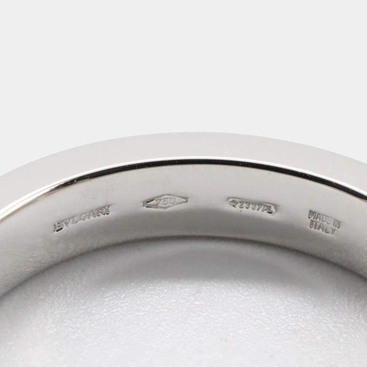 Pre Owned Bvlgari B.Zero1 18K White Gold and Diamond B.Zero1 Band Ring EU 56