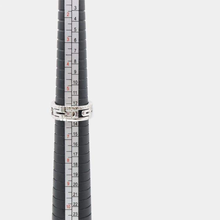 Pre Owned Bvlgari Parentesi 18K White Gold Band Ring EU 53