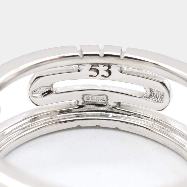 Pre Owned Bvlgari Parentesi 18K White Gold Band Ring EU 53