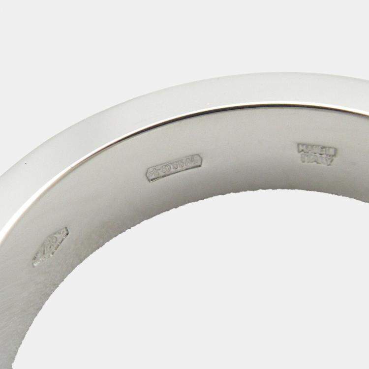 Pre Owned Bvlgari B.Zero1 18K White Gold and Diamond Band Ring EU 47