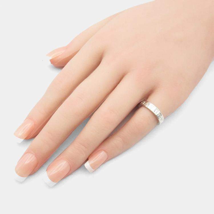 Pre Owned Bvlgari B.Zero1 18K White Gold and Diamond Band Ring EU 47