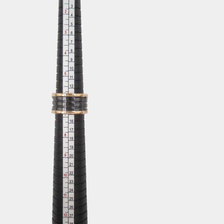 Pre Owned Bvlgari B.Zero1 18K Rose Gold and Ceramic Band Ring EU 54