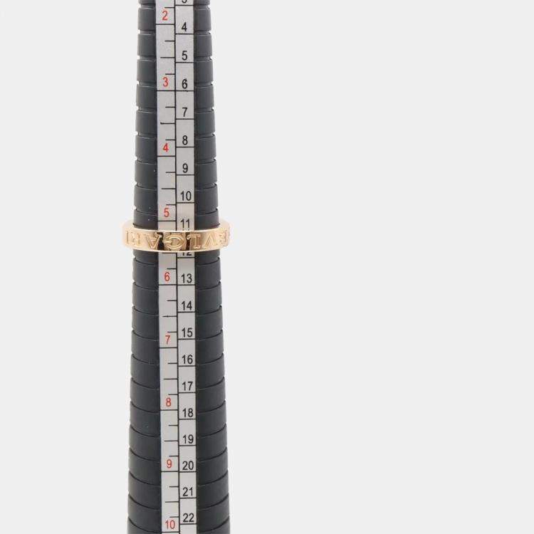 Pre Owned Bvlgari B.Zero1 18K Rose Gold and Diamond B.Zero1 Band Ring EU 50
