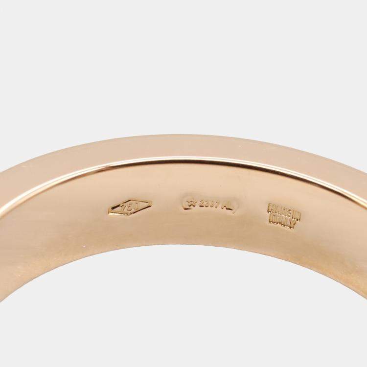 Pre Owned Bvlgari B.Zero1 18K Rose Gold and Diamond B.Zero1 Band Ring EU 50