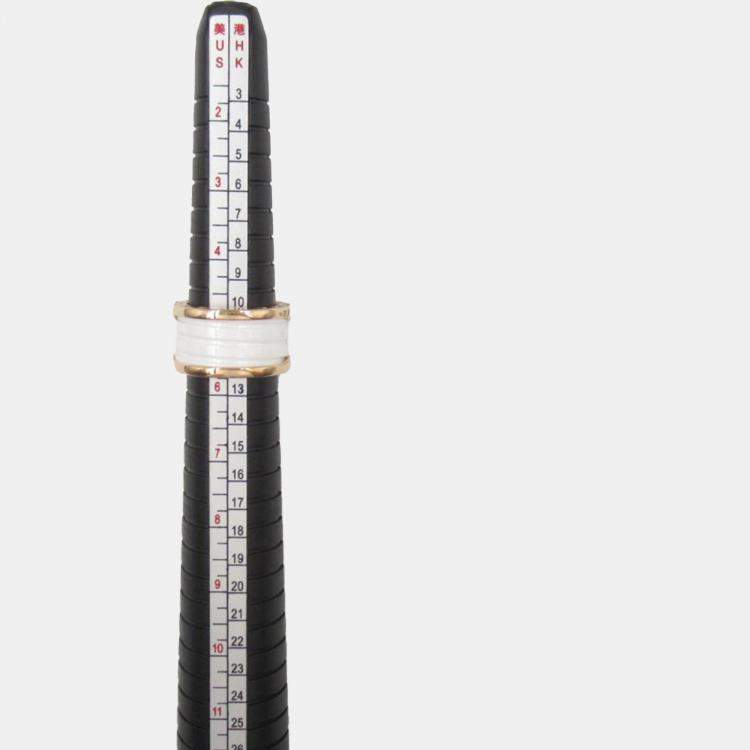 Pre Owned Bvlgari B.Zero1 18K Rose Gold and Ceramic Band Ring EU 51