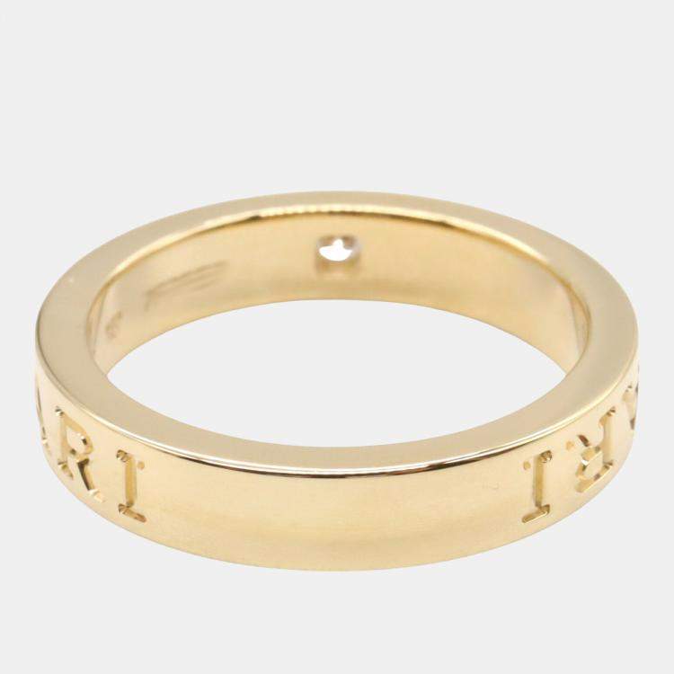 Pre Owned Bvlgari B.Zero1 18K Rose Gold and Diamond B.Zero1 Band Ring EU 53