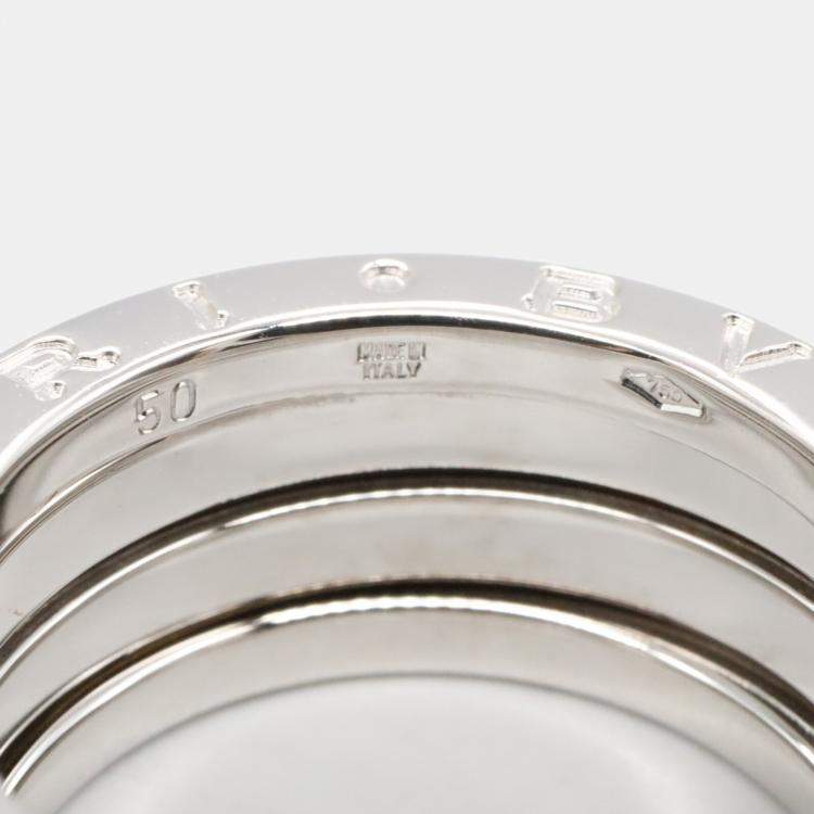 Pre Owned Bvlgari 18K White Gold B-Zero1 Ring EU 50