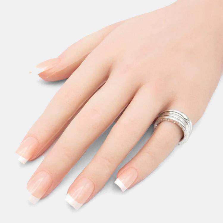 Pre Owned Bvlgari B.Zero1 18K White Gold Band Ring EU 51