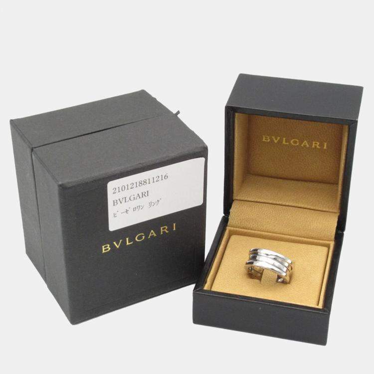 Pre Owned Bvlgari B.Zero1 18K White Gold Band Ring EU 51