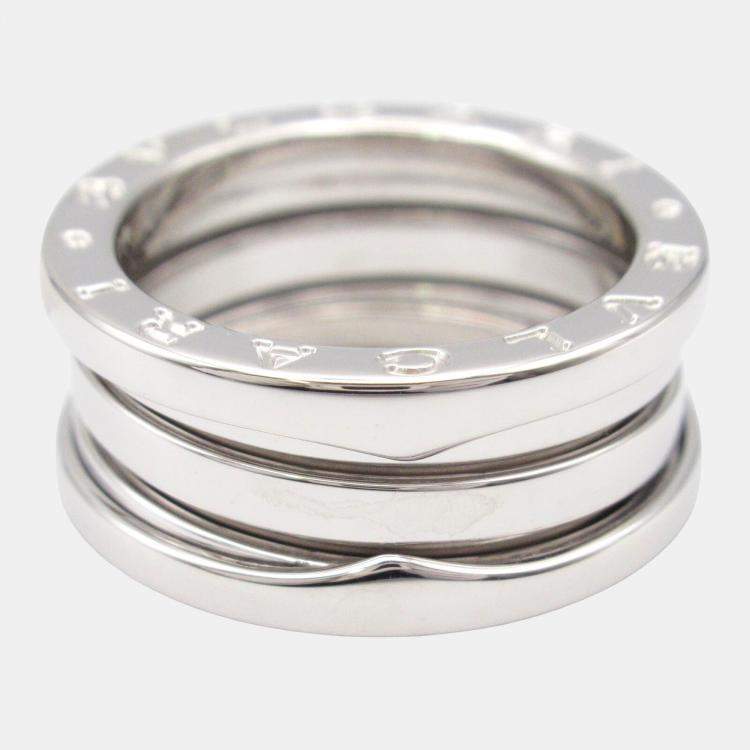 Pre Owned Bvlgari B.Zero1 18K White Gold Band Ring EU 51