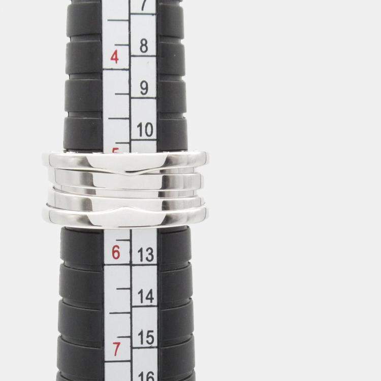 Pre Owned Bvlgari B.Zero1 18K White Gold Band Ring EU 51