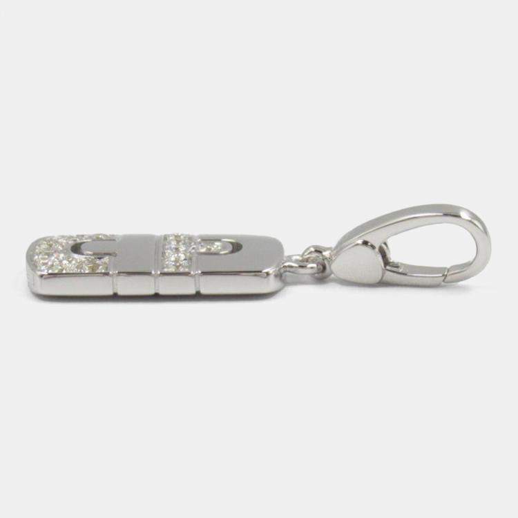 Pre Owned Bvlgari 18K White Gold Parentesi Diamond Charm