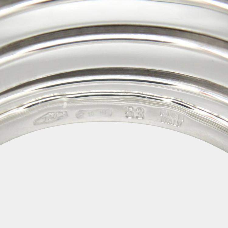Pre Owned Bvlgari B.Zero1 18K White Gold Band Ring EU 53
