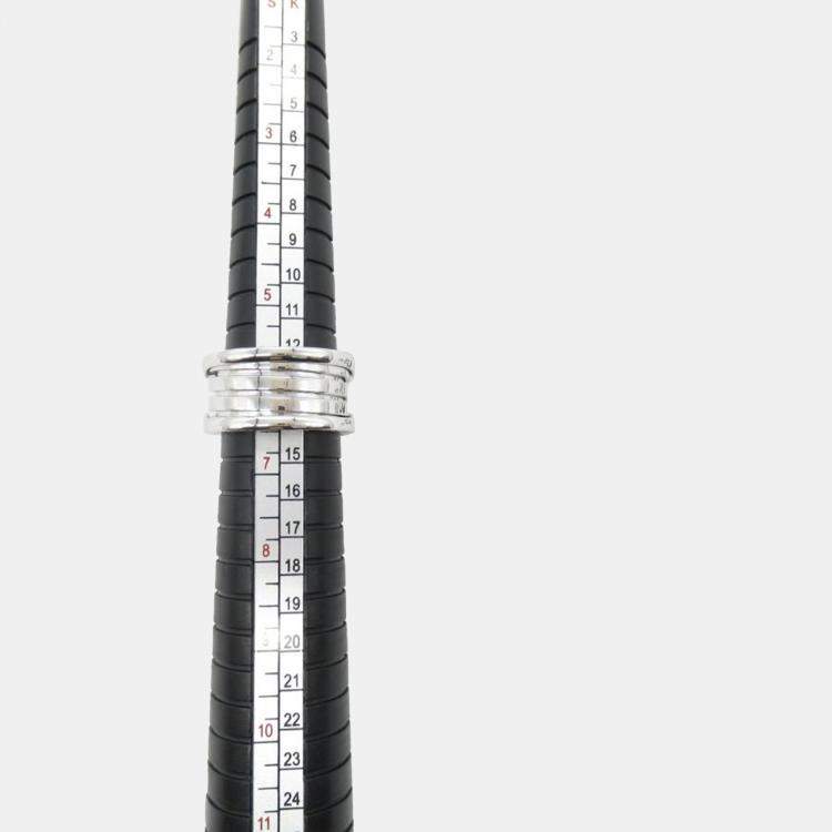 Pre Owned Bvlgari B.Zero1 18K White Gold Band Ring EU 53