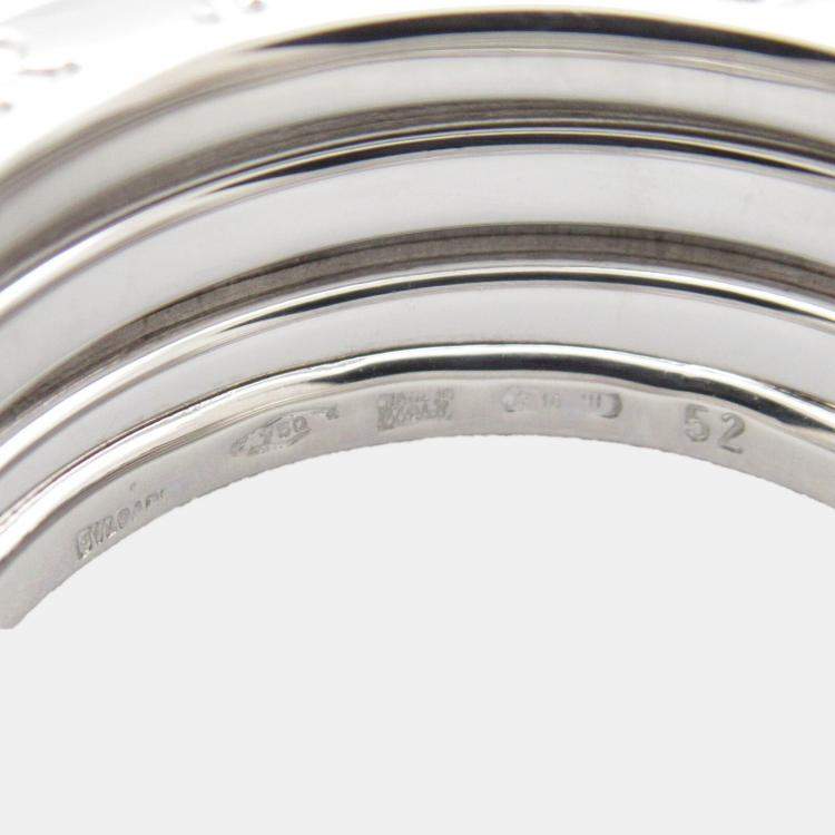 Pre Owned Bvlgari B.Zero1 18K White Gold Band Ring EU 52