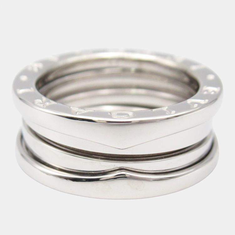 Pre Owned Bvlgari B.Zero1 18K White Gold Band Ring EU 52