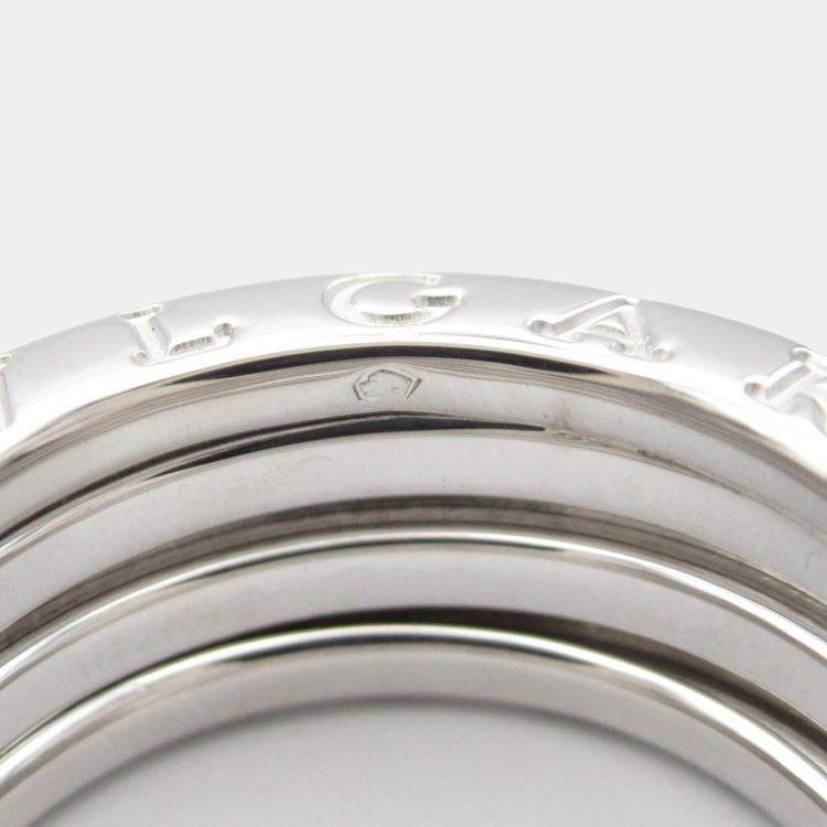 Pre Owned Bvlgari B.Zero1 18K White Gold Band Ring EU 52