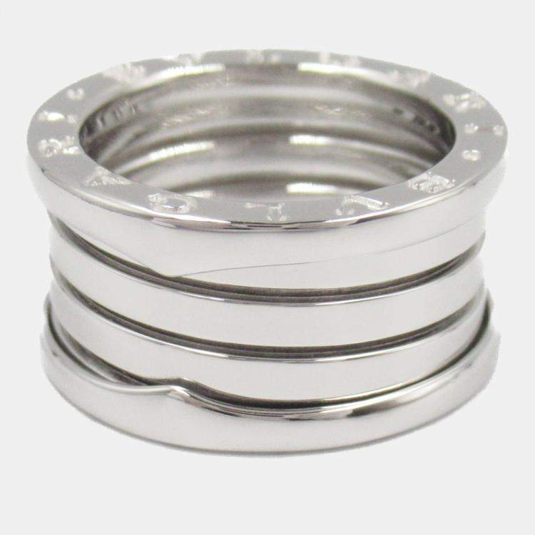 Pre Owned Bvlgari B.Zero1 18K White Gold Band Ring EU 51