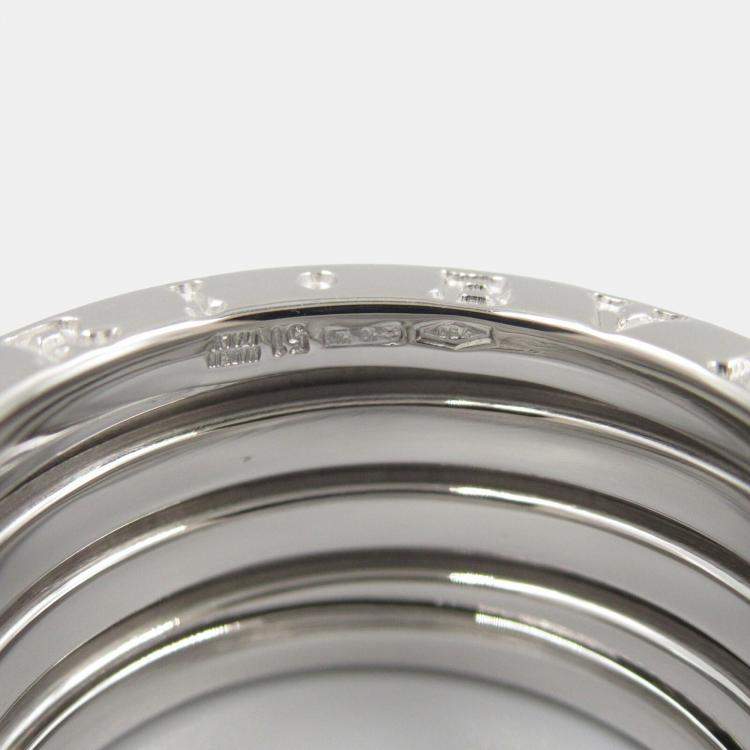 Pre Owned Bvlgari B.Zero1 18K White Gold Band Ring EU 51