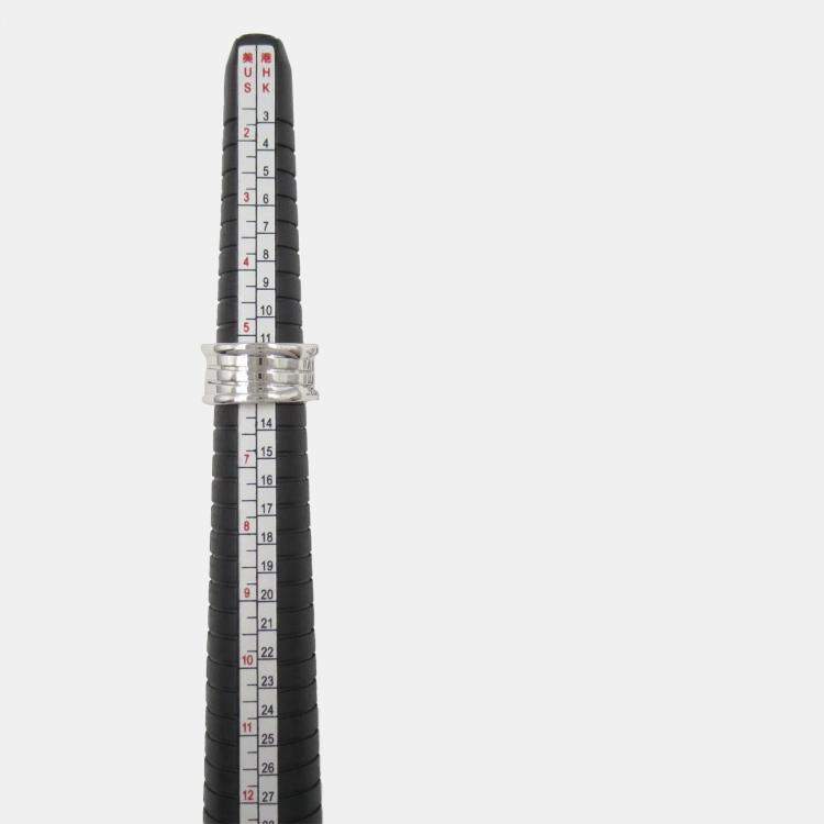 Pre Owned Bvlgari B.Zero1 18K White Gold Band Ring EU 51