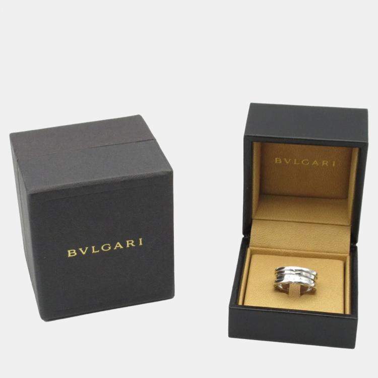 Pre Owned Bvlgari B.Zero1 18K White Gold Band Ring EU 52