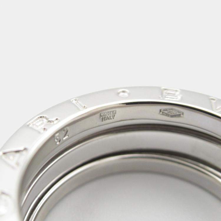 Pre Owned Bvlgari B.Zero1 18K White Gold Band Ring EU 52