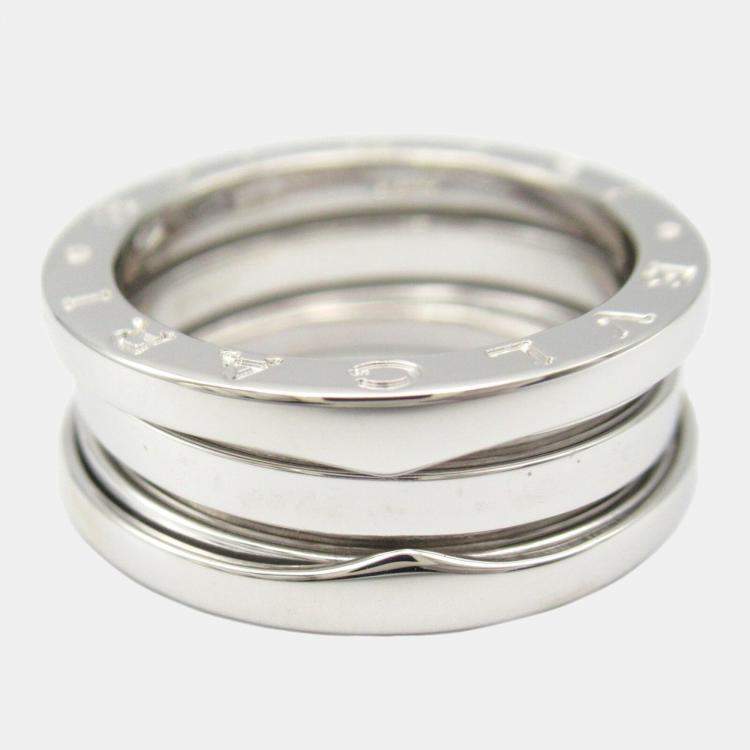 Pre Owned Bvlgari B.Zero1 18K White Gold Band Ring EU 52