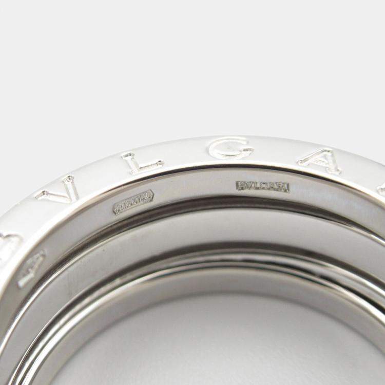 Pre Owned Bvlgari B.Zero1 18K White Gold Band Ring EU 52