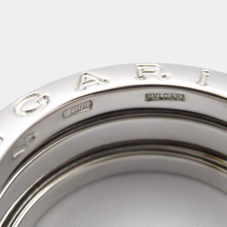 Pre Owned Bvlgari B.Zero1 18K White Gold Band Ring EU 50