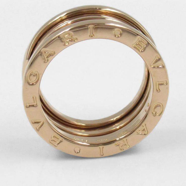 Pre Owned Bvlgari B.Zero1 18K Rose Gold Band Ring EU 51