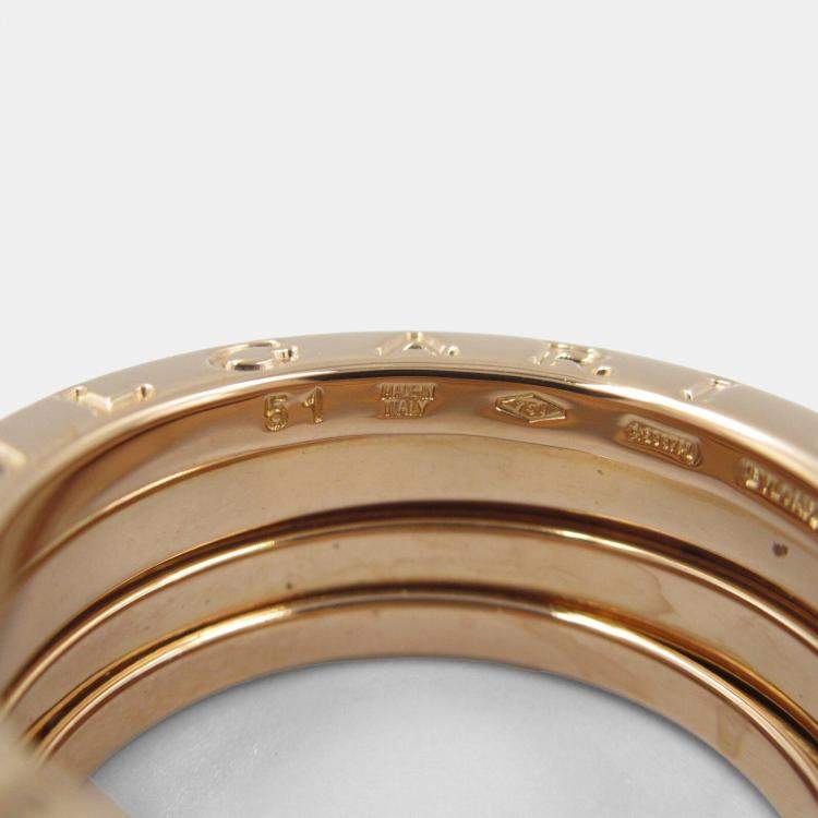 Pre Owned Bvlgari B.Zero1 18K Rose Gold Band Ring EU 51