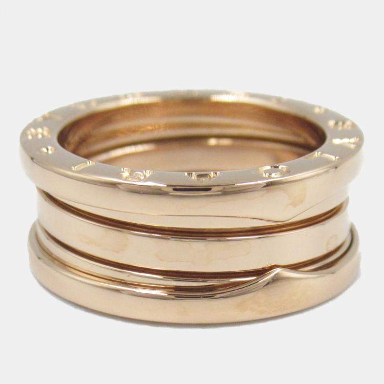 Pre Owned Bvlgari B.Zero1 18K Rose Gold Band Ring EU 51