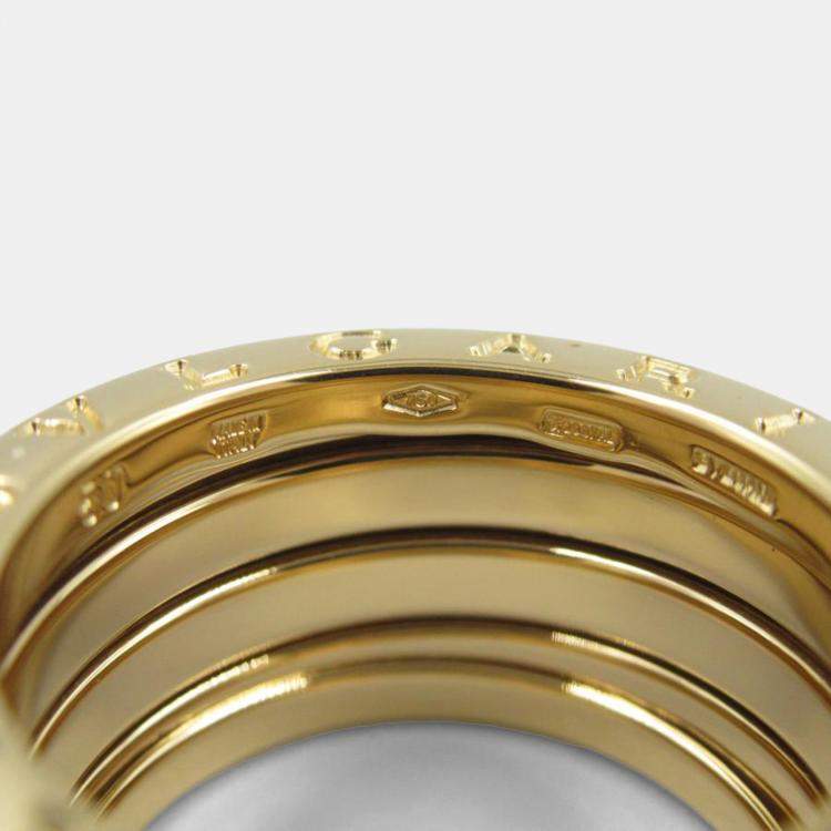 Pre Owned Bvlgari B.Zero1 18K Yellow Gold Band Ring EU 50