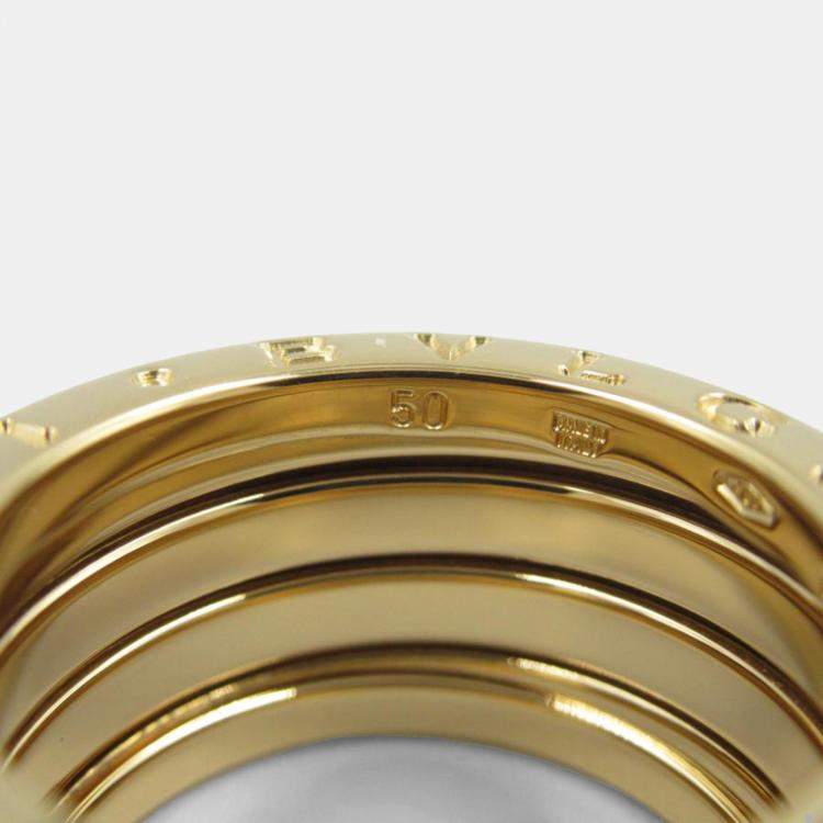 Pre Owned Bvlgari B.Zero1 18K Yellow Gold Band Ring EU 50
