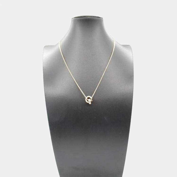 Pre Owned Bulgari BVLGARI BVLGARI 18K Rose Gold Diamond Link Pendant Necklace
