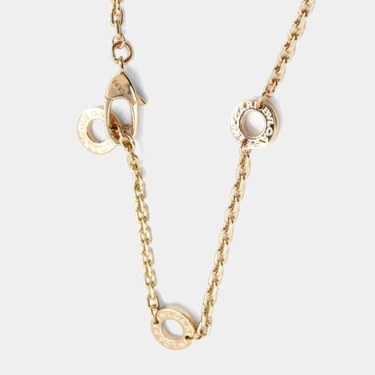 Pre Owned Bvlgari B-Zero1 Ceramic 18K Rose Gold Necklace 
