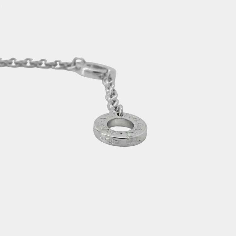 Pre Owned Bvlgari 18K White Gold Bvlgari Bvlgari Diamond Openwork Necklace