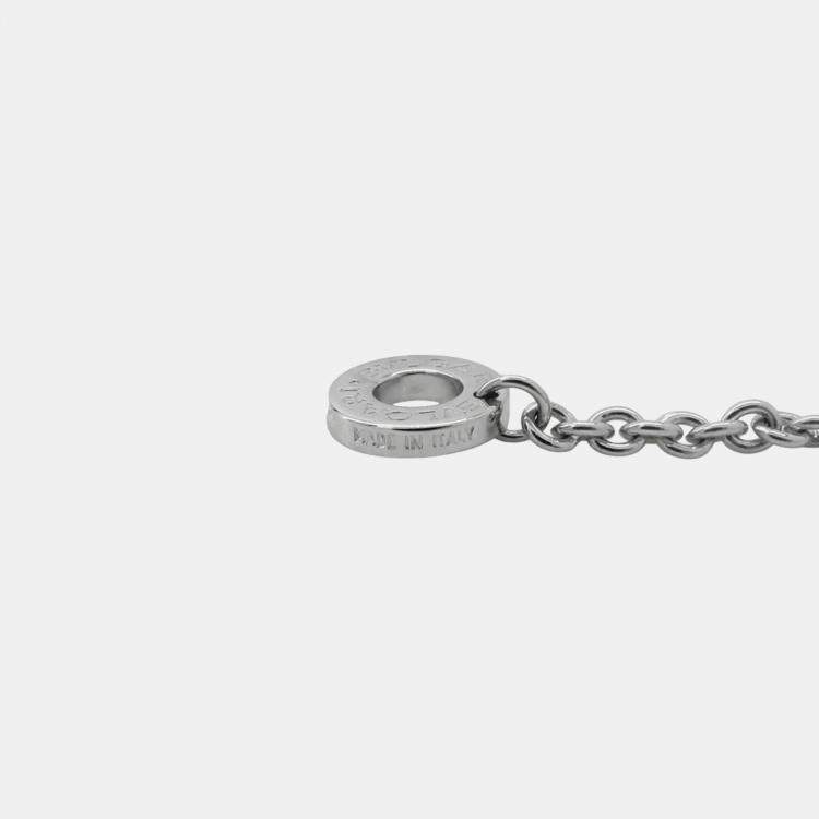 Pre Owned Bvlgari 18K White Gold Bvlgari Bvlgari Diamond Openwork Necklace