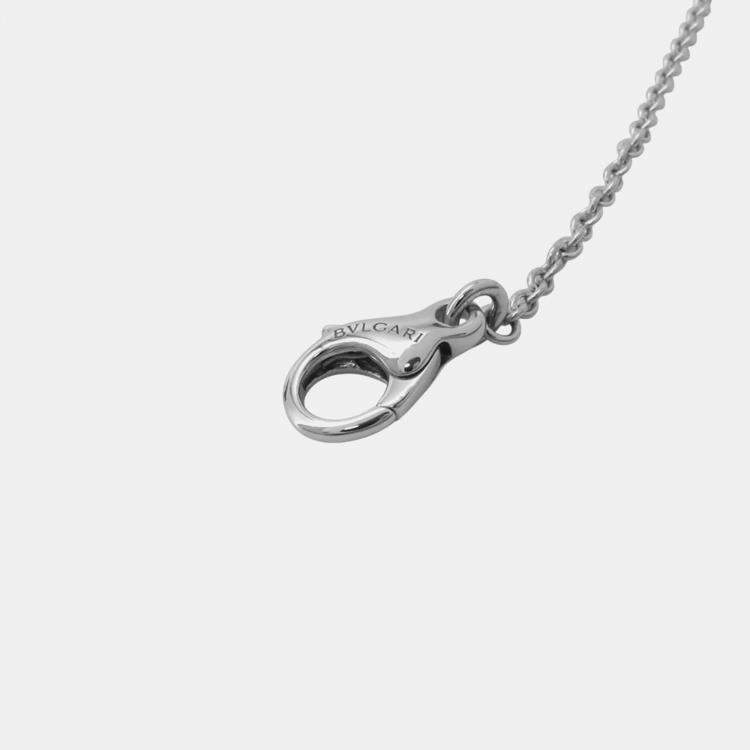 Pre Owned Bvlgari 18K White Gold Bvlgari Bvlgari Diamond Openwork Necklace