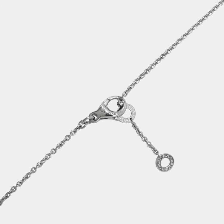 Pre Owned Bvlgari 18K White Gold Bvlgari Bvlgari Diamond Openwork Necklace