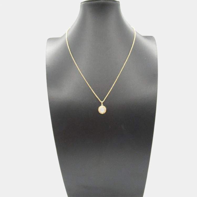 Pre Owned Bvlgari 18K Pink Rose Gold Mother Of Pearl Necklace 