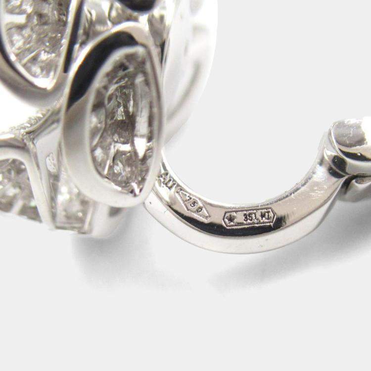Pre Owned Bvlgari Divas' Dream Divissima 18K White Gold 1.05ctw Diamond Earrings
