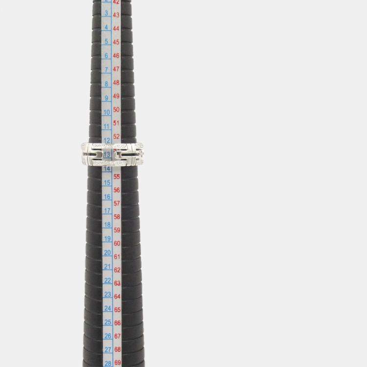 Pre Owned Bvlgari Parentesi Small 18K White Gold Diamond Ring EU54