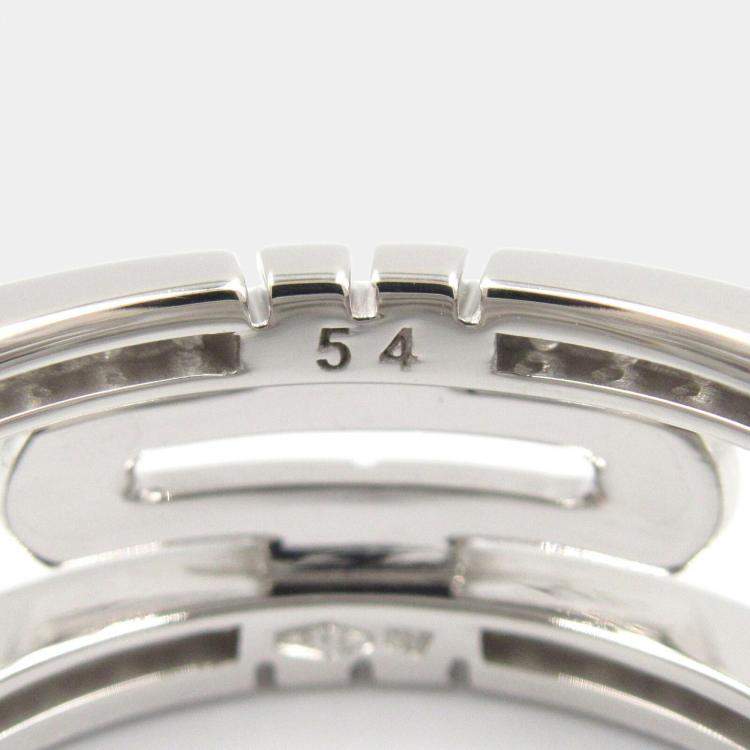 Pre Owned Bvlgari Parentesi Small 18K White Gold Diamond Ring EU54