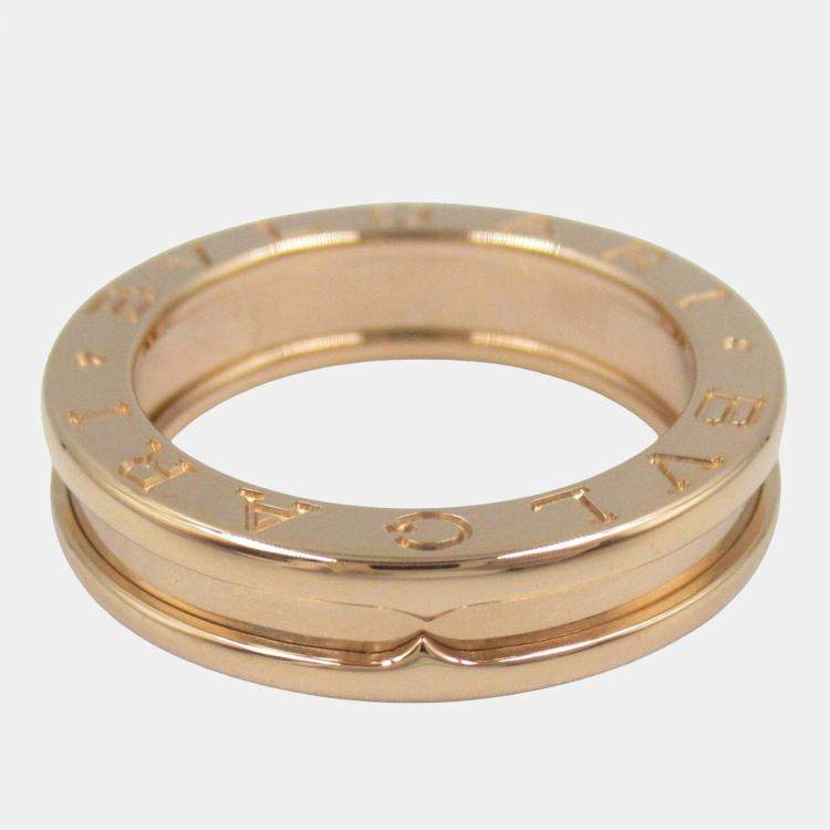Pre Owned Bvlgari B.Zero1 18K Rose Gold Ring EU 67