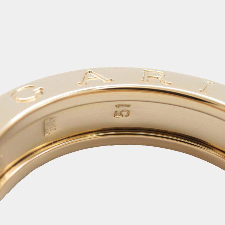 Pre Owned Bvlgari B.Zero1 18K Rose Gold Ring EU 51